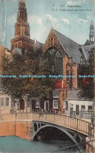 R422184 19 Amsterdam O Z Voorburgwal met Oude Kerk 1930 Uitgave Frenzo