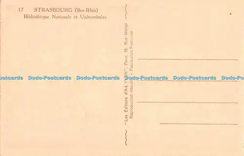 R426312 Strasbourg Bas Rhin Bibliotheque Nationale et Universitaire Yvon