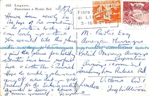 R429757 465 Lugano Panorama e Monte Bre Mayr 1953