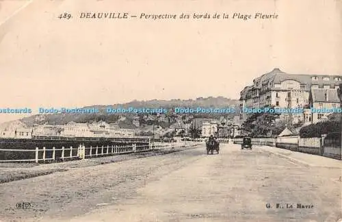 R428219 489 Deauville Perspective des bords de la Plage Fleurie E L D G F le Hav