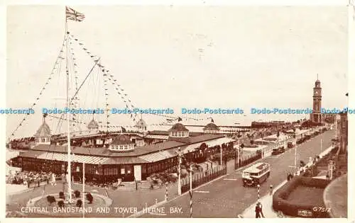 R428390 Central Bandstand and Tower Herne Bay G 7517 Phototype Valentines 1952