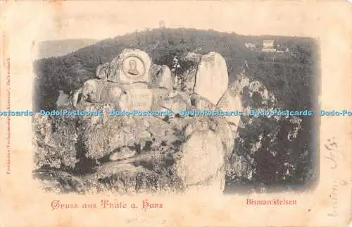 R429394 Gruss aus Thale a Harz Bismarckfelsen Kosmos Halberstadt 1902