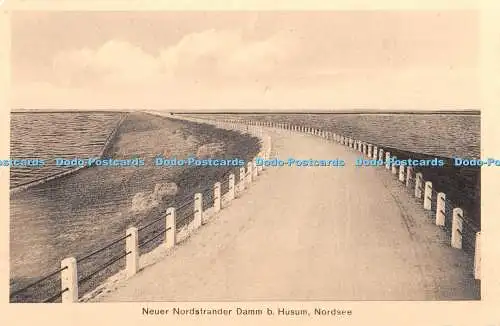 R430001 Neuer Nordstrander Damm b Husum Nordsee Nordstrand mit dem Festland Foto