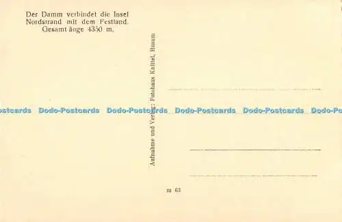 R430001 Neuer Nordstrander Damm b Husum Nordsee Nordstrand mit dem Festland Foto