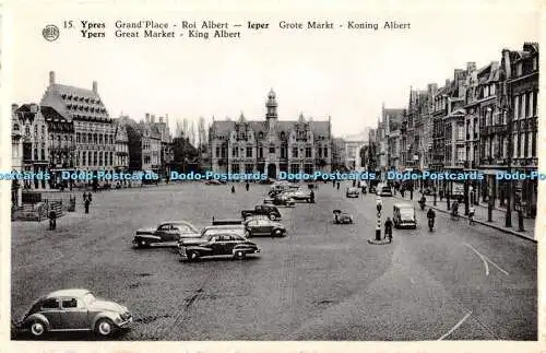 R430490 Albert Ypres Great Market King Albert G Hallaert et Soeur 1955