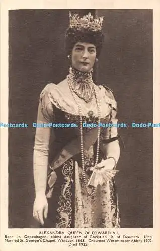 R431086 Alexandra Queen Of Edward VII Queens Of England Coronation Series Photog