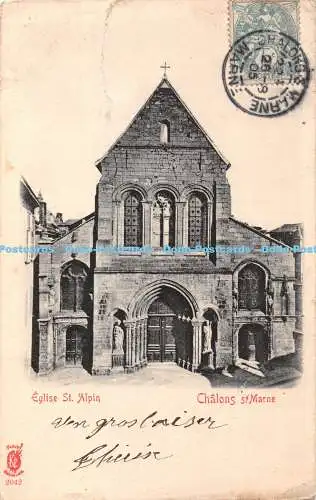 R431148 Eglise St Alpin Chalons St Marne Carte Postale 1905