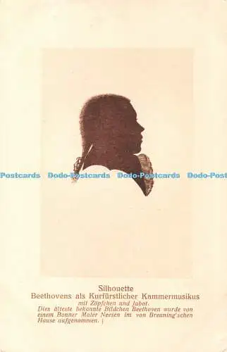 R432250 Silhouette Beethovens als Kurfurstlicher Kammermusikus Beethovenhauses i