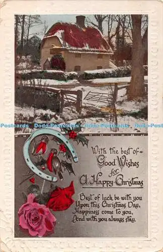 R432286 Mit den besten guten Wünschen für ein frohes Weihnachtshaus Hufeisen RP