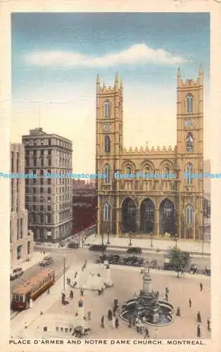 R432494 Montreal Place D Armes and Notre Dame Church Canadian Art Deeptone Serie