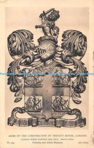 R432828 Wappen der Corporation of Trinity House London geschnitztes Holz um 1670 V
