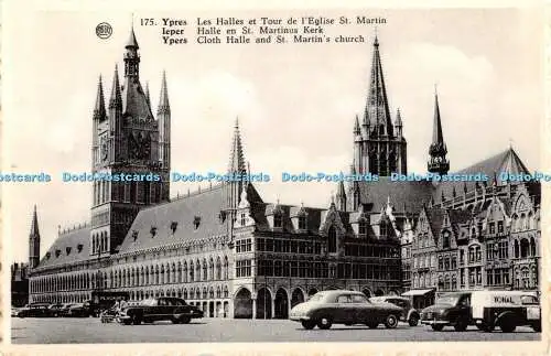 R435870 Ypers Tuch Halle und St Martin Kirche Albert G Hallaert et Soeur 1955