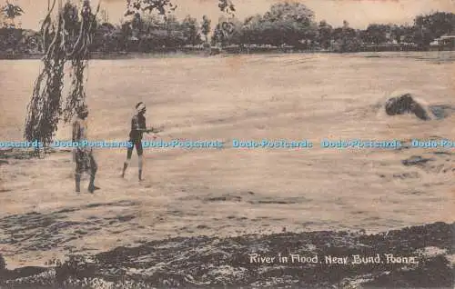 R435881 Poona River in Flood near Bund Commercial Printing Works