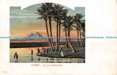 R435887 Caire Nil et Pyramides Postkarte