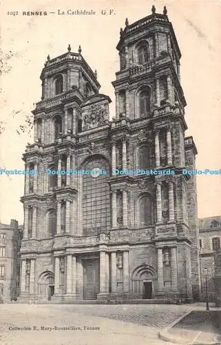 R433400 1042 Rennes La Cathedrale G F Collection E Mary Rousseliere 1908