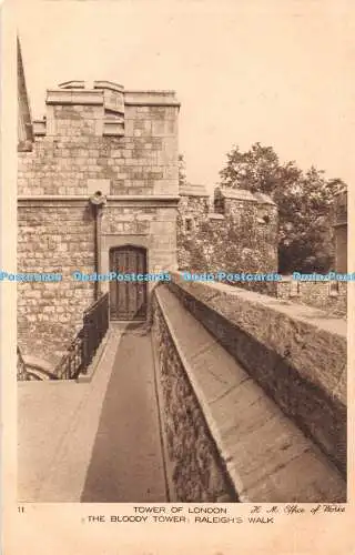 R433468 11 Tower of London The Bloody Tower Raleighs Walk H M Office of Works Ha