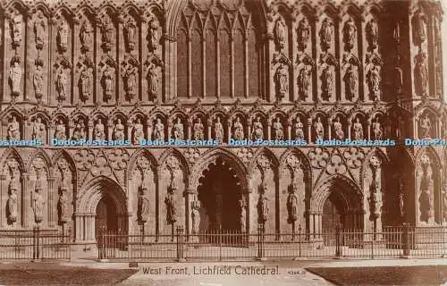 R433596 West Front Lichfield Cathedral 4364 Valentines X L Series RP