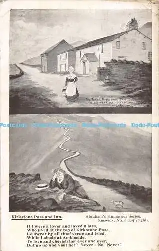 R434948 Kirkstone Pass and Inn Abrahams Humorous Series Keswick No 5 The Steepes