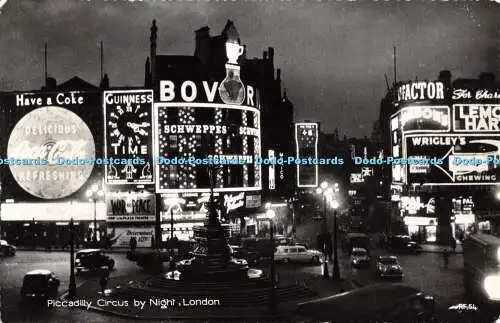 R438658 London Piccadilly Circus bei Nacht fotografische Grußkarte Fotoserie