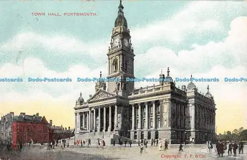 R435189 Portsmouth Town Hall F F and Co G D and D L 1907