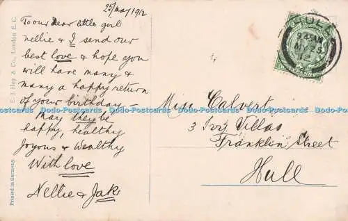 R435264 Grüße Rosen und Hufeisen E J Hey N P G 1912