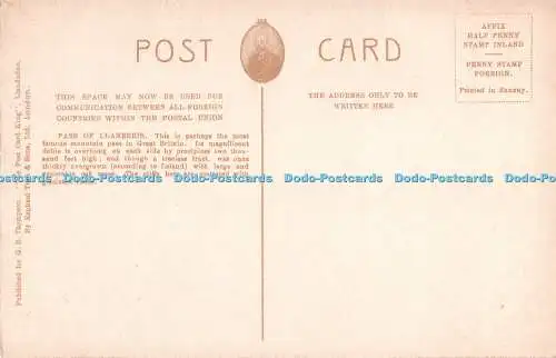 R441349 Pass of Llanberis G R Thompson The Post Card King Tuck