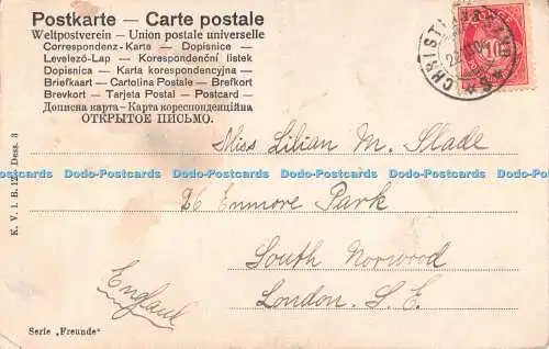 R441474 Mädchen und Hund K V i B 12 Dess 3 Serie Freunde 1904