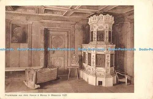 R439472 Prunkstube aus dem Haus a Marca in Mesocco Museo Engiadinais