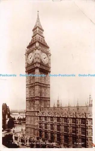 R437549 Big Ben Westminster London G 5795 Valentines RP 1960