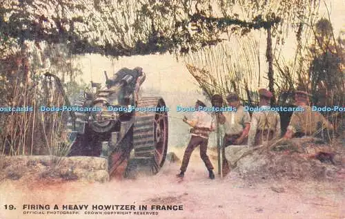 R439773 Abfeuern einer schweren Haubitze in Frankreich Daily Mail Kriegsbilder Krone Serie I