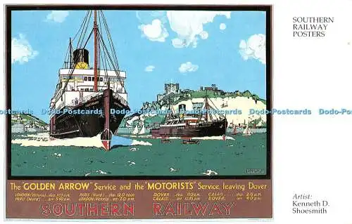 R440175 Southern Railway Poster Künstler Kenneth D Shoesmith The Golden Arrow Ser