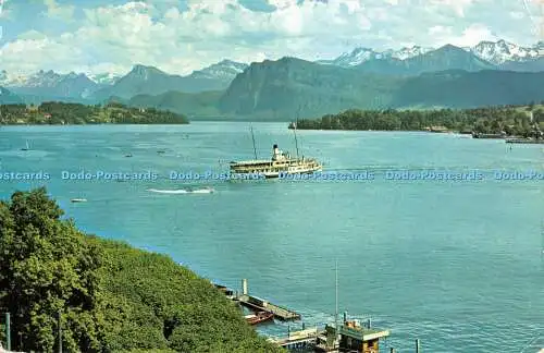 R440235 Ausblick von Luzern auf die Alpen No 530 Th Rietschi 1965