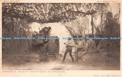 R440595 Abfeuern einer schweren Haubitze in Frankreich Crown Daily Mail War Pictures Serie 4