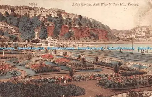 R443155 Torquay Abbey Gardens Rock Wall and Vane Hill 1928