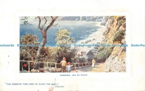 R441188 Sandown Isle of Wight Die schleichende Flut kam entlang des Sandes Kingsley