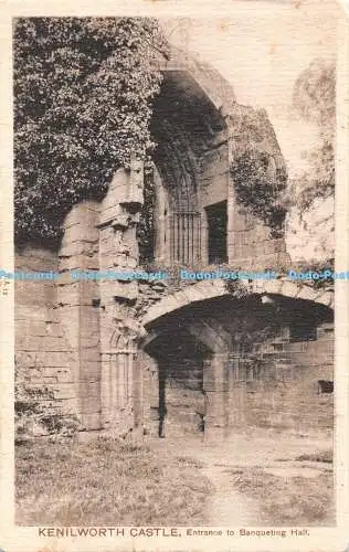 R443764 S A 12 Kenilworth Castle Eingang zum Bankettsaal Pfau Sepia Kunst P