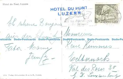 R443863 Hotel du Pont Luzern 9754 Globetrotter G m b H 1955