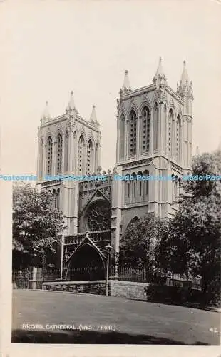 R444326 Bristol Cathedral West Front 42 A G S 1920