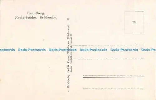 R444609 Heidelberg Neckarbrücke Bruckentor Karl G Peters