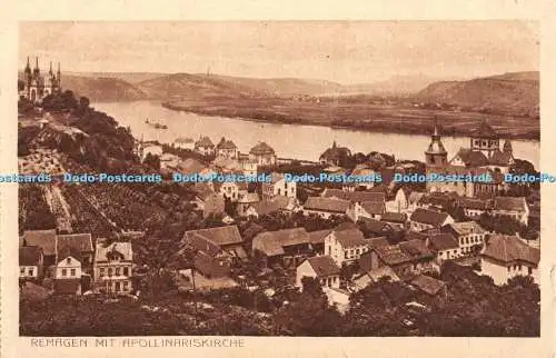 R446729 Remagen mit Apollinariskirche Photogravur K T F