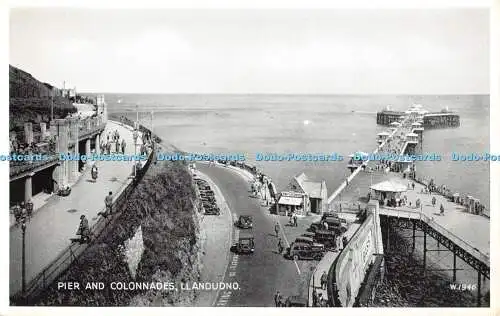 R446789 Llandudno Pier and Colonnades Valentine Silveresque