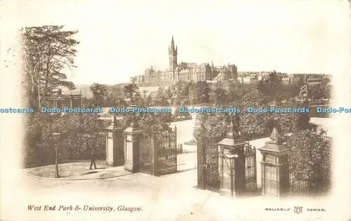 R446802 Glasgow West End Park and University W R and S Reliable Series 1904