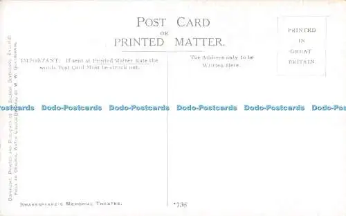 R449067 Shakespeares Memorial Theatre Salmon W W Quatremain