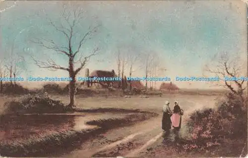 R449244 Landschaft Natur Menschen Gemälde Postkarte The Carlton Publishing 552 1 1