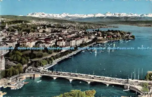 R447289 Zurich Quaibrucke Utoquai und die Glarneralpen 230 Photoglob Wehrli A G