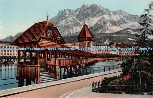 R447317 Luzern Kapellbrücke und Pilatus 30 Photoglob Wehrli A G Zürich