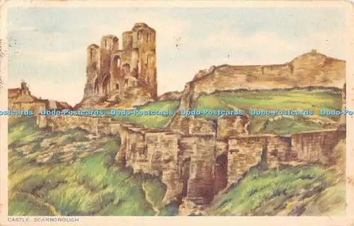 R449453 Castle Scarborough H O T Aquarell Reproduktion 1949