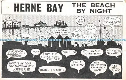 R447803 Herne Bay The Beach by Night E M No A 7 1939