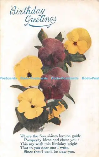 R451734 Geburtstagsgrüße Blumen Postkarte