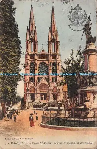 R451795 Marseille Eglise St Vincent de Paul et Monument des Mobiles Editions Spe